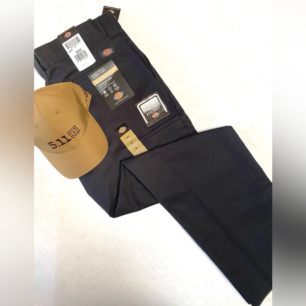 Dickies Flex Twill Straight Leg Loose Fit Black Pants - Picture 2 of 10